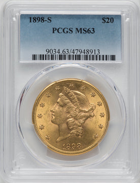 1898-S $20 Liberty Double Eagle PCGS MS63