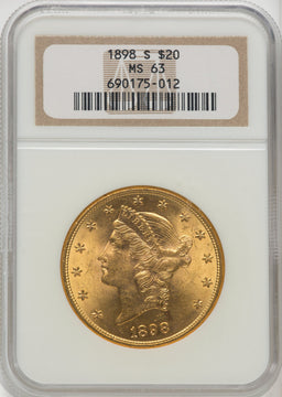 1898-S $20 Liberty Double Eagle NGC MS63