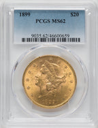 1899 $20 Liberty Double Eagle PCGS MS62