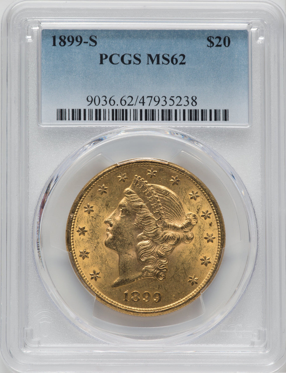 1899-S $20 Liberty Double Eagle PCGS MS62