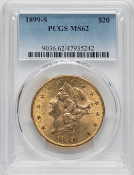 1899-S $20 Liberty Double Eagle PCGS MS62 (171367886)