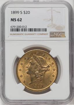 1899-S $20 Liberty Double Eagle NGC MS62