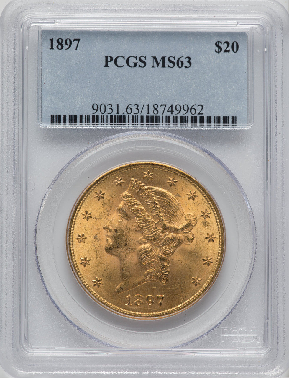 1897 $20 Liberty Double Eagle PCGS MS63