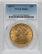 1897-S $20 Liberty Double Eagle PCGS MS62 (760427062)
