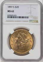 1897-S $20 Liberty Double Eagle NGC MS62