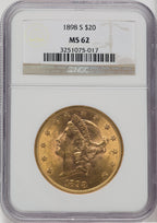 1898-S $20 Liberty Double Eagle NGC MS62