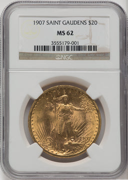 1907 $20 Saint Saint-Gaudens Double Eagle NGC MS62