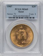 1907 $20 Saint Saint-Gaudens Double Eagle PCGS MS65 (762389020)