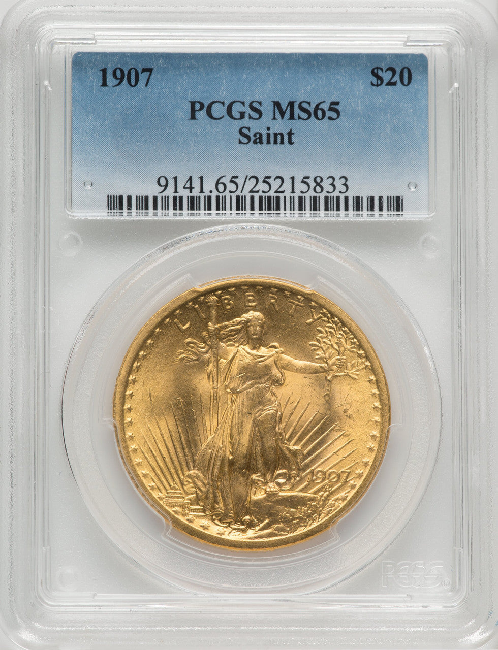 1907 $20 Saint Saint-Gaudens Double Eagle PCGS MS65 (760928043)