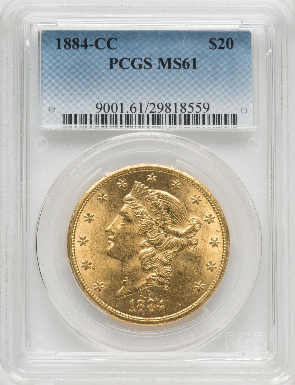 1884-CC $20 Liberty Double Eagle PCGS MS61
