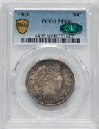 1903 50C CAC Barber Half Dollar PCGS MS66