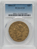 1884-CC $20 Liberty Double Eagle PCGS 15