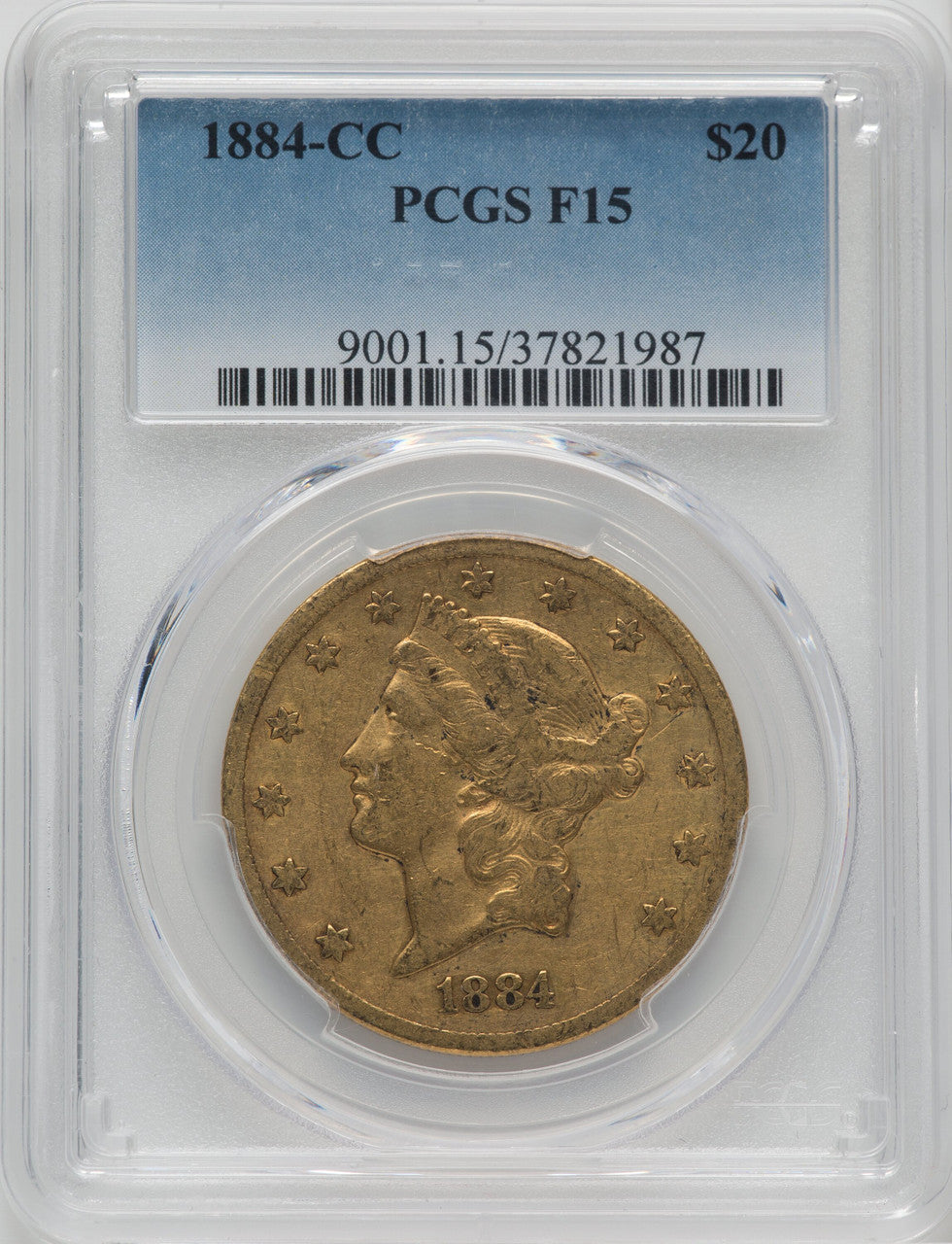 1884-CC $20 Liberty Double Eagle PCGS 15