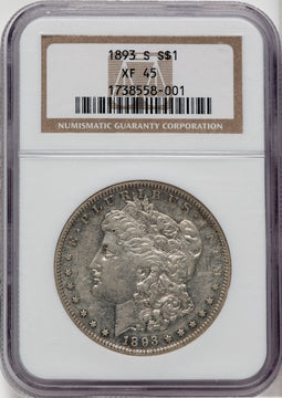 1893-S $1 Morgan Dollar NGC XF45