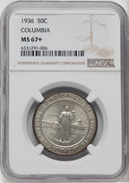 1936 50C Columbia Commemorative Silver NGC MS67+