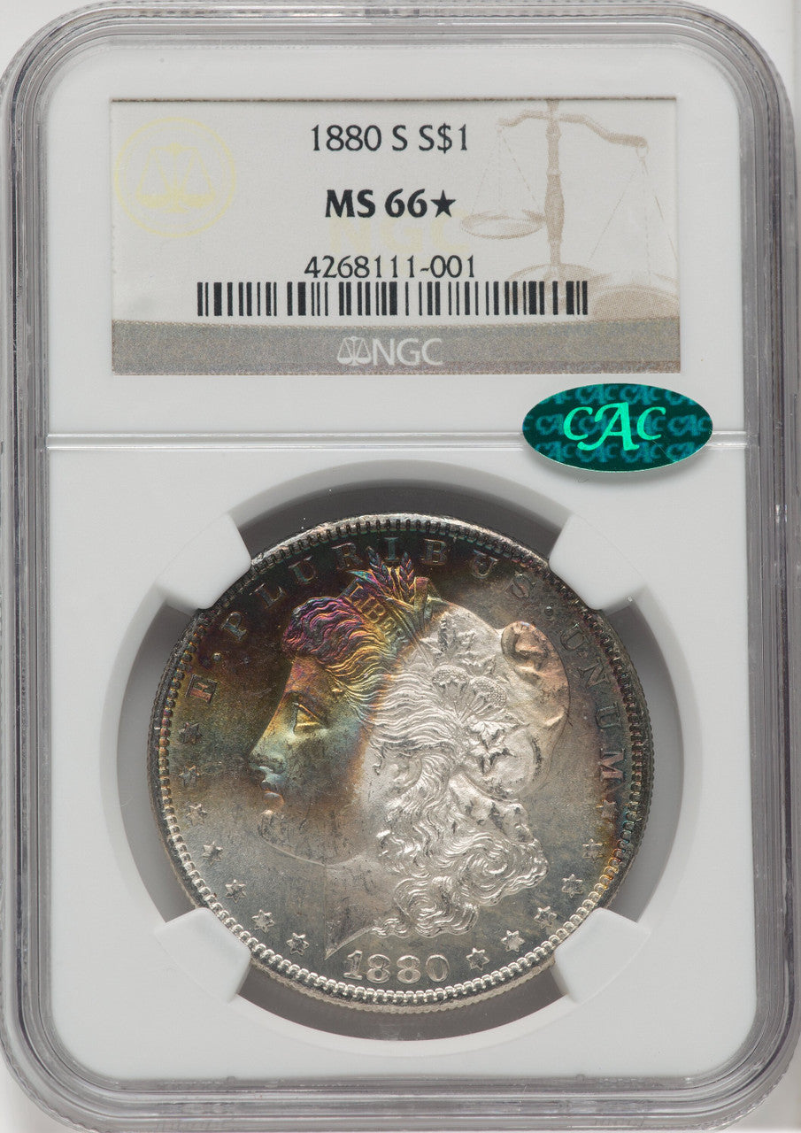 1880-S $1 CAC Morgan Dollar NGC MS66