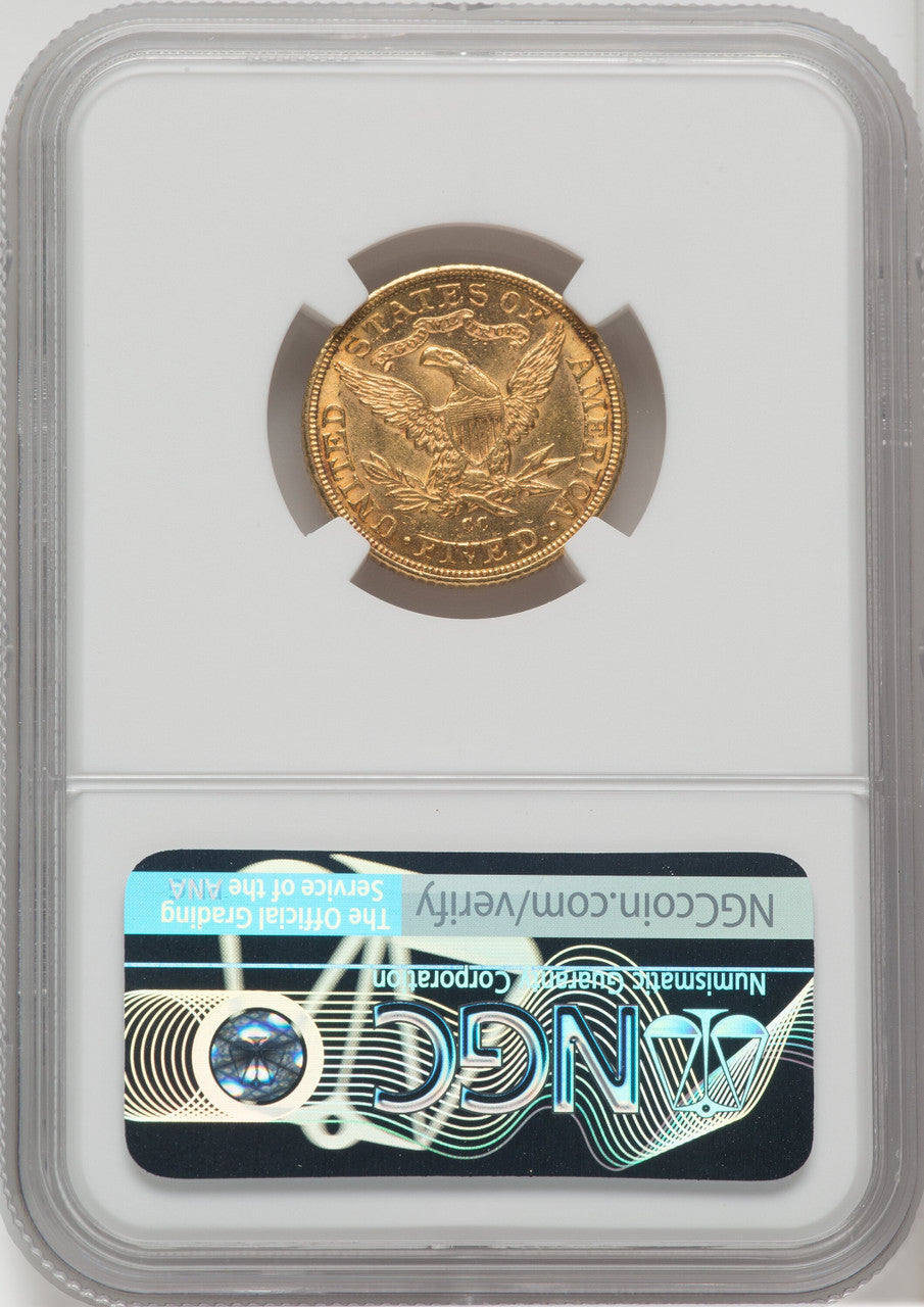 1890-CC $5 Liberty Half Eagle NGC MS62