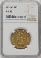1852-O $10 Liberty Eagle NGC AU55