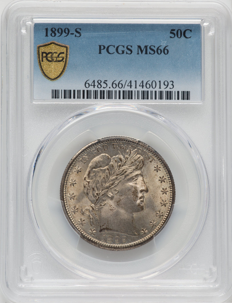 1899-S 50C Barber Half Dollar PCGS MS66