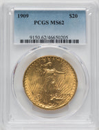 1909 $20 Saint-Gaudens Double Eagle PCGS MS62
