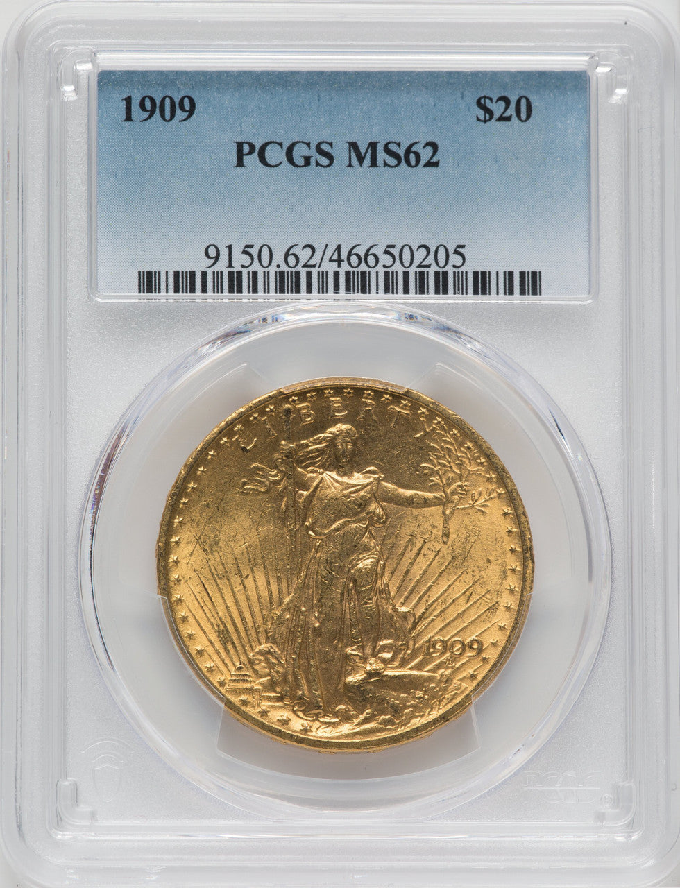 1909 $20 Saint-Gaudens Double Eagle PCGS MS62