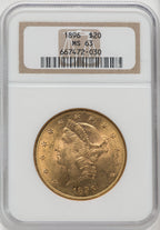 1896 $20 Liberty Double Eagle NGC MS63 (760009002)