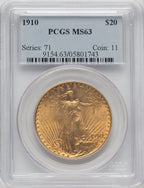 1910 $20 Saint-Gaudens Double Eagle PCGS MS63