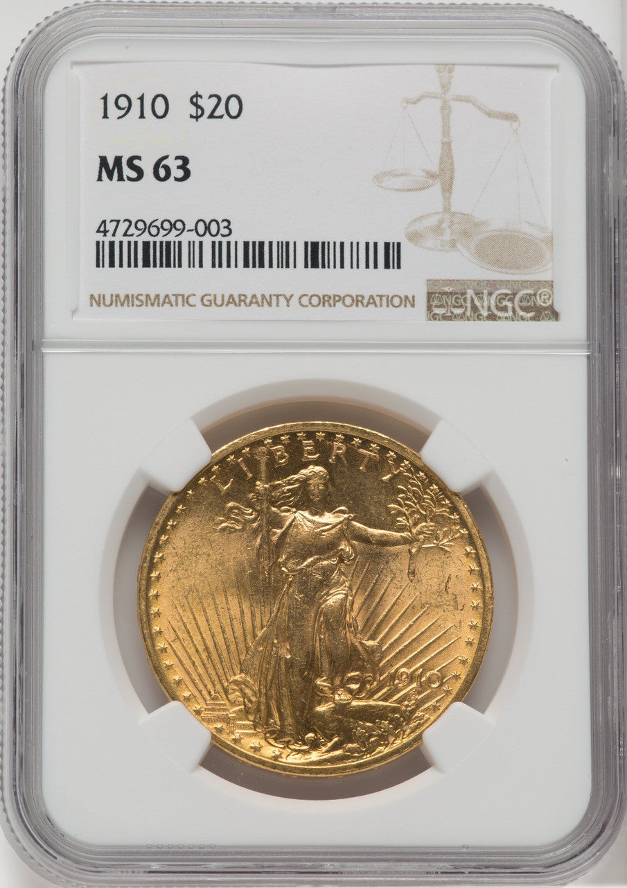 1910 $20 Saint-Gaudens Double Eagle NGC MS63