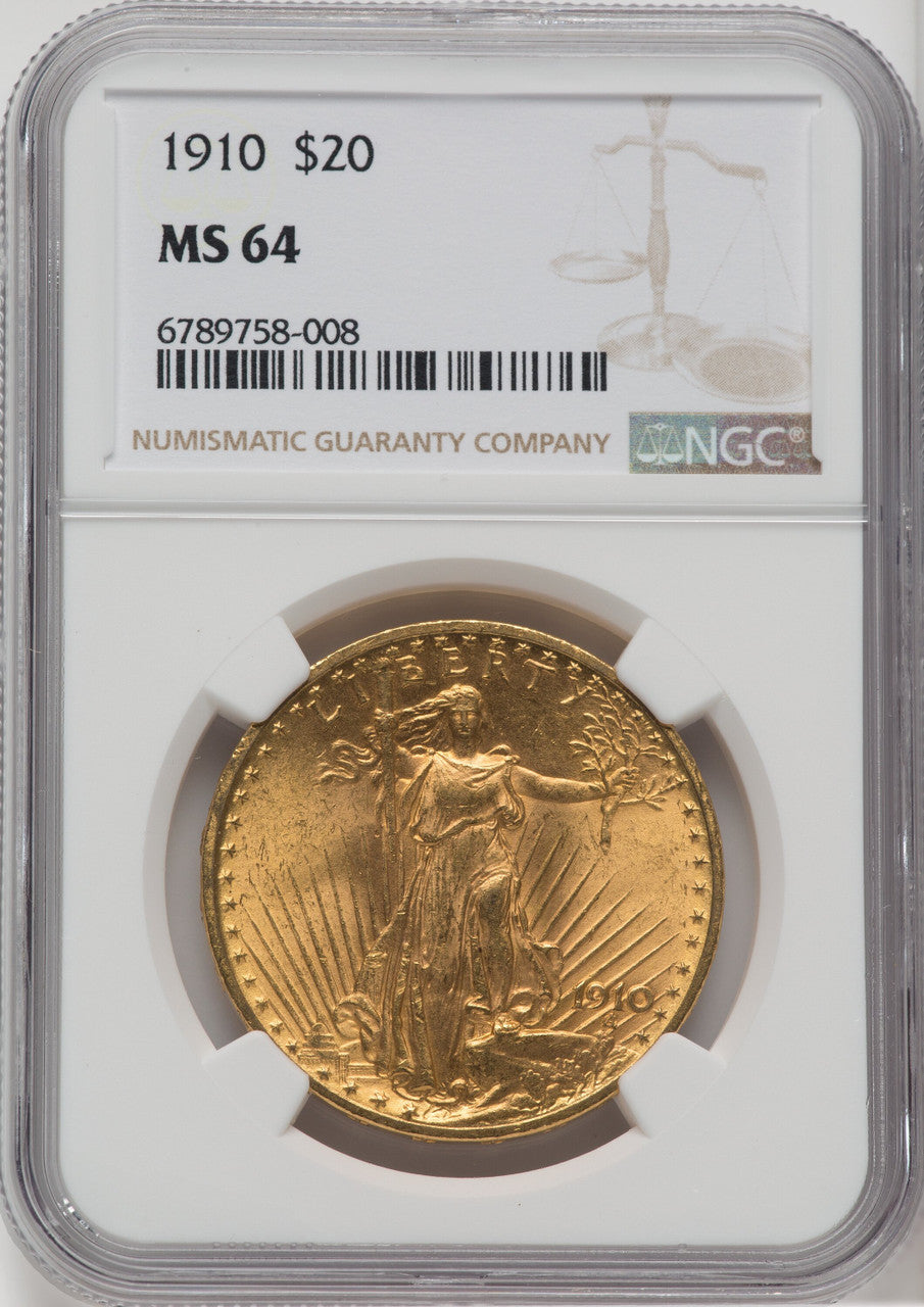 1910 $20 Saint-Gaudens Double Eagle NGC MS64