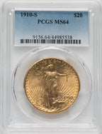 1910-S $20 Saint-Gaudens Double Eagle PCGS MS64