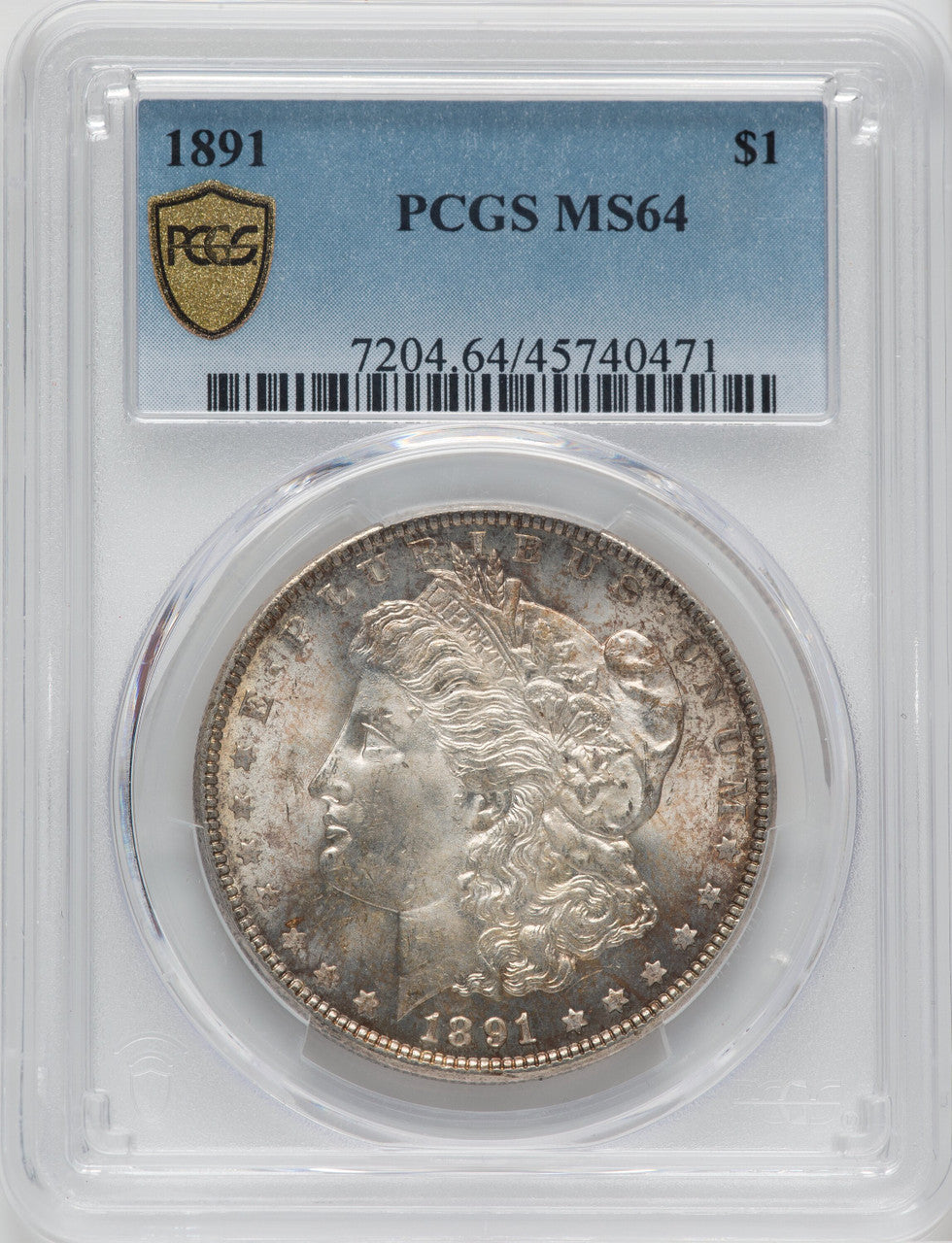 1891 $1 Morgan Dollar PCGS MS64