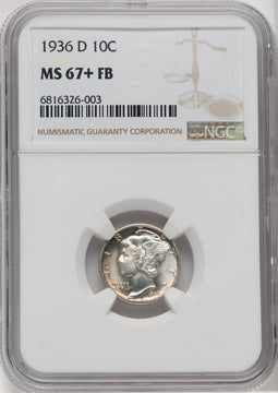 1936-D 10C FB Mercury Dime NGC MS67+