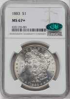 1883 $1 CAC Morgan Dollar NGC MS67+