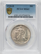 1920-D 50C Walking Liberty Half Dollar PCGS MS62