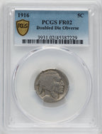 1916 Doubled Die Obverse Buffalo Nickel PCGS FR2