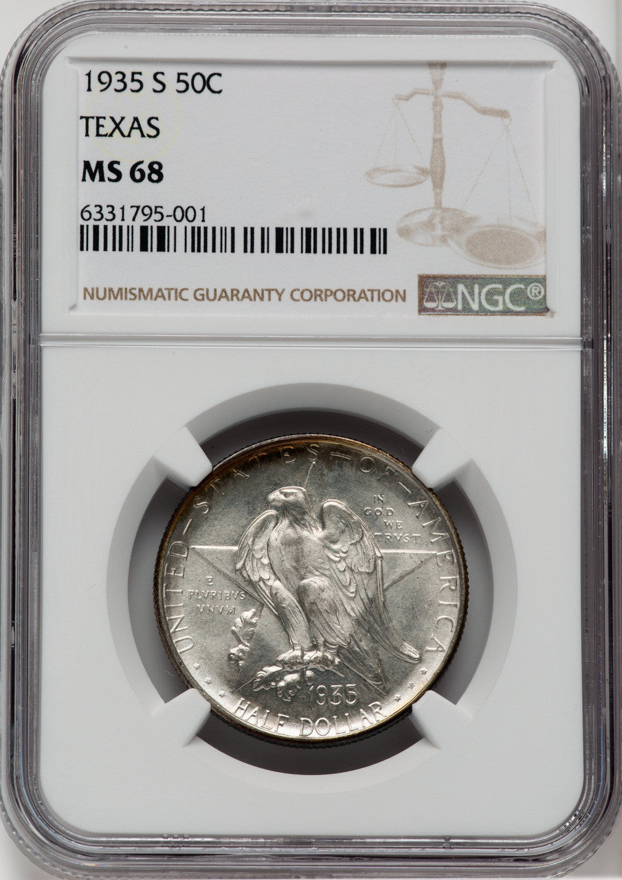 1935-S 50C Texas Commemorative Silver NGC MS68
