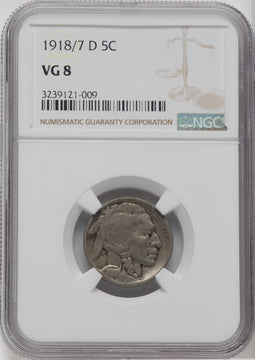 1918/7-D 5C Buffalo Nickel NGC VG8