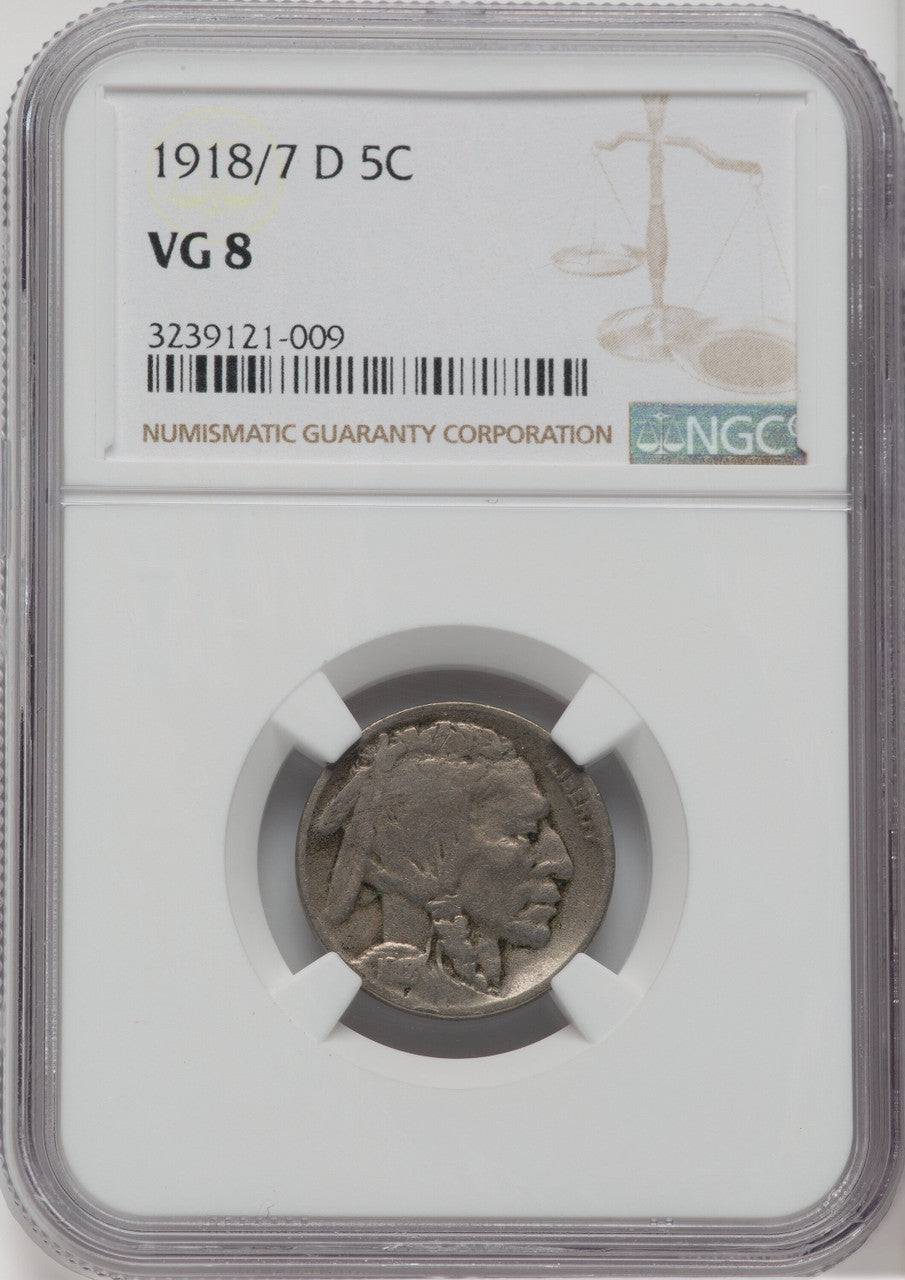 1918/7-D 5C Buffalo Nickel NGC VG8