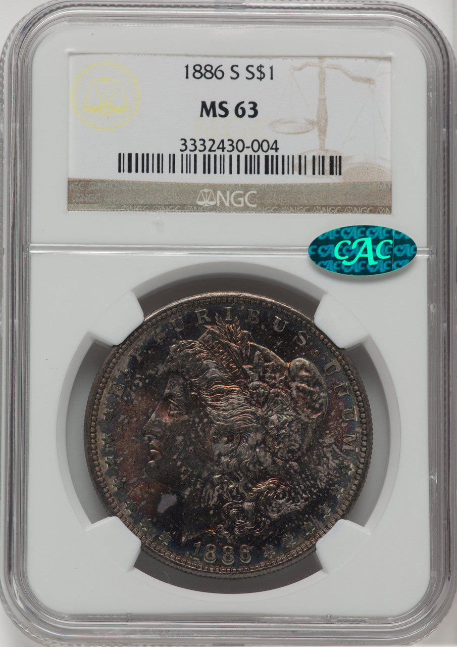 1886-S $1 CAC Morgan Dollar NGC MS63