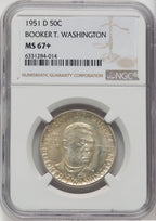 1951-D 50C Booker T. Washington Commemorative Silver NGC MS67+