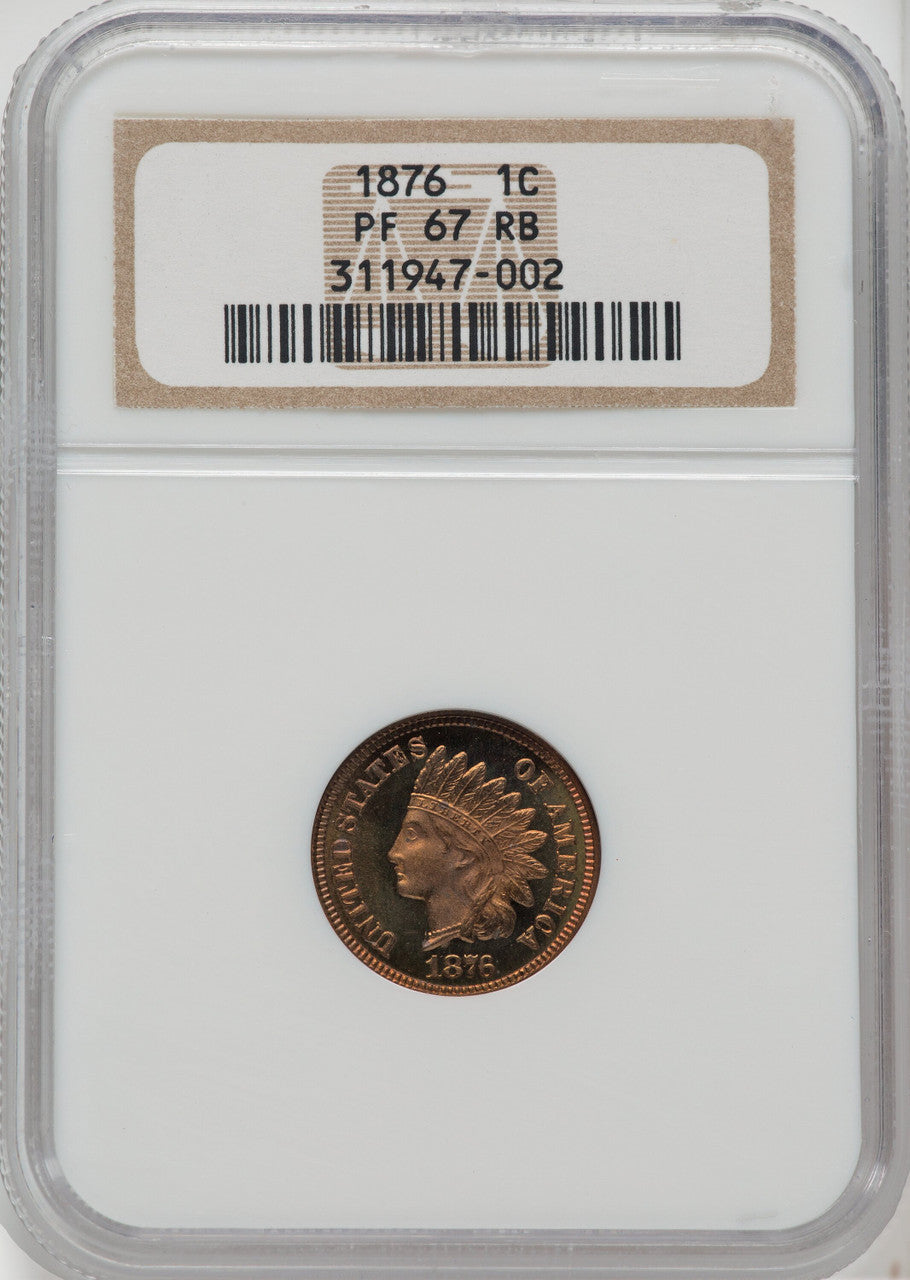 1876 1C RB Proof Indian Cent NGC PR67