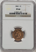 1860 1C Proof Indian Cent NGC PR64