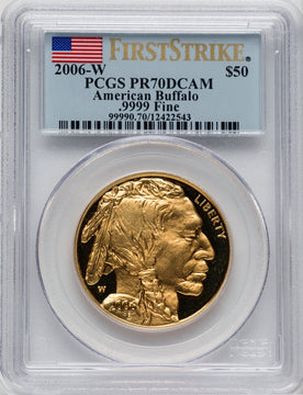 2006-W $50 One-Ounce Gold Buffalo First Strike PCGS PR70