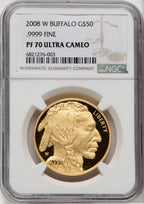 2008-W $50 One-Ounce Gold Buffalo NGC PF70