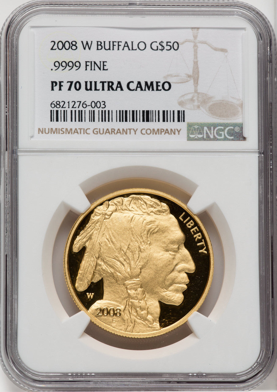 2008-W $50 One-Ounce Gold Buffalo NGC PF70