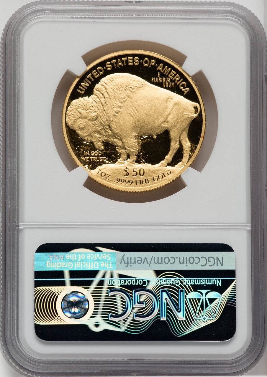 2018-W $50 One-Ounce Gold Buffalo Mike Castle Signature NGC PF70