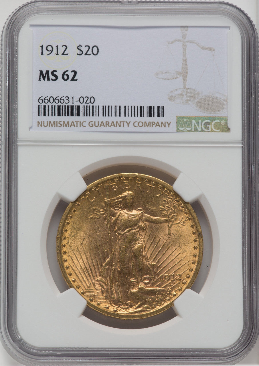 1912 $20 Saint-Gaudens Double Eagle NGC MS62