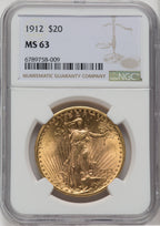 1912 $20 Saint-Gaudens Double Eagle NGC MS63