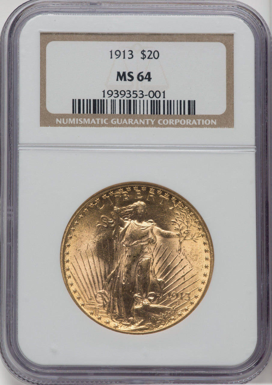 1913 $20 Saint-Gaudens Double Eagle NGC MS64