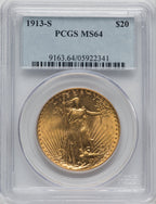 1913-S $20 Saint-Gaudens Double Eagle PCGS MS64